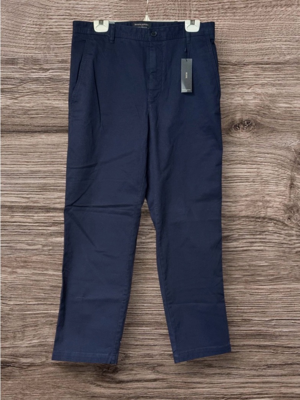 NWT Banana Republic Black High Rise Authentic Chino Cotton Flat Front Navy